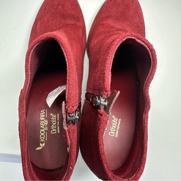 Koolaburra by UGG Amalea Suede Leather Ankle Bootie Amphora Red Women's Sz 8.5 - Picture 10 of 12